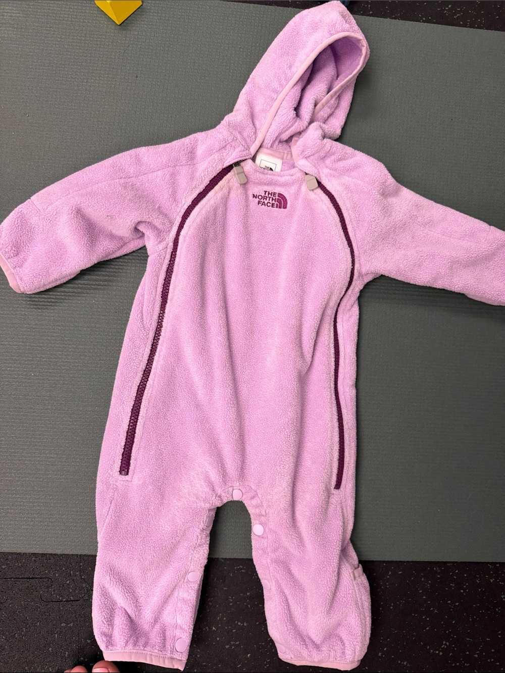 The North Face Lilac Hooded Fleece One-Piece for Kids
